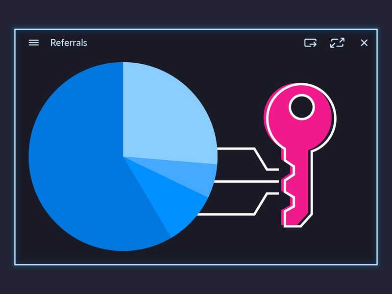 Stylized key on VariaMetrix pie chart block